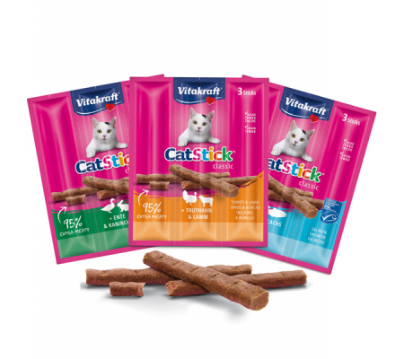 Cat-Stick mini per gatti - gusto salmone - 18 gr - conf. 3 pezzi - Vitakraft - 39314 - DMwebShop