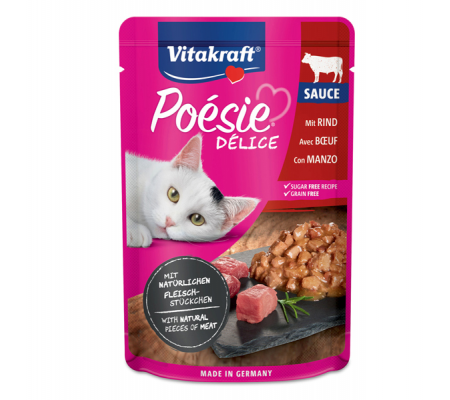 Poe'sie De'lisauce per gatti - gusto manzo - 85 gr - Vitakraft  - 35286 - DMwebShop