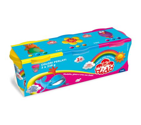 Tris barattoli da 220 gr - giallo-rosso-azzurro - Dido - 390460 - 8000144049066 - DMwebShop