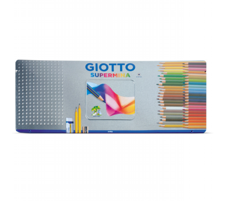 Pastello Supermina - mina 3,8 mm - colori assortiti - astuccio in metallo 50 pezzi - Giotto - 23750000 - 8000825237508 - DMwebShop
