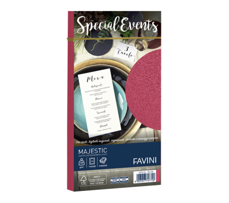 Busta Special Events metal rosso - 110 x 220 mm - 120 gr - conf. 10 buste - Favini - A57C154 - 8007057747706 - DMwebShop