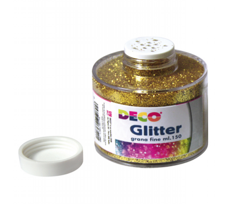 Barattolo Glitter - grana fine - 150 ml - oro - Deco - 130/100/1 - 8004957036541 - DMwebShop