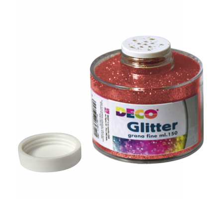 Barattolo Glitter - grana fine - 150 ml - rosso - Deco - 130/100/3 - 8004957048049 - DMwebShop
