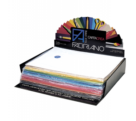 Cartoncino Cartacrea - 35 x 50 cm - 220 gr - colori assortiti - Expo 250 fogli-pezzi - Fabriano - 46403550 - 8001348127536 - DMwebShop