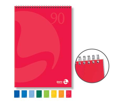 Blocco notes Color - spiralato lato corto - 5 mm - 90 gr - 50 fogli - conf. 5 pezzi - BM - 0100207 - 8008234002076 - DMwebShop