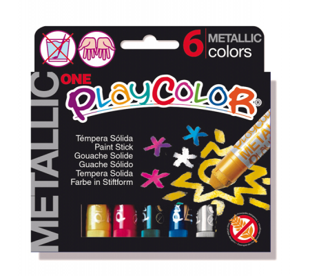 Tempera solida in stick Playcolor - 10 gr - colori assortiti - Instant - astuccio 6 stick metal - Istant - 10321 - 8414213103212 - DMwebShop