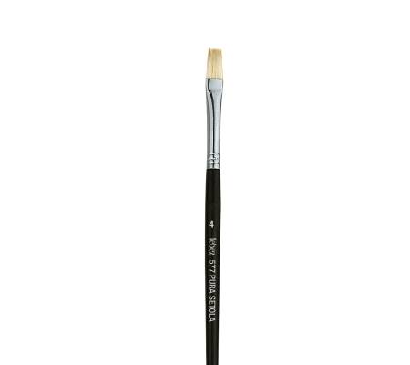 Pennello punta piatta serie 577 - punta a spatola in pura setola - n. 4 - conf. 12 pezzi - Lebez - 577/4B - 8007509057742 - DMwebShop