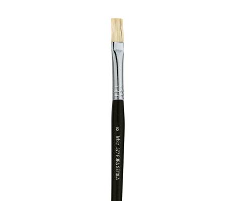 Pennello punta piatta serie 577 - punta a spatola in pura setola - n. 8 - conf. 12 pezzi - Lebez - 577/8B - 8007509057780 - DMwebShop