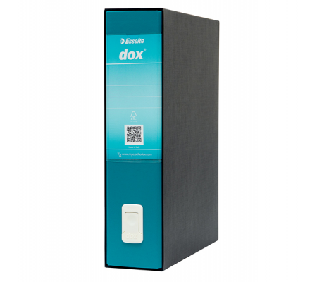 Registratore Dox 2 - dorso 8 cm - protocollo 23 x 34 cm - verde mare - Esselte D26212
