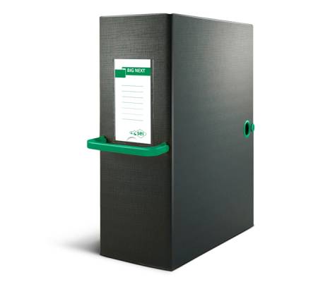 Scatola archivio Big Next - dorso 12 cm - 25 x 35 cm - nero-verde - Sei Rota - 68101205 - 8004972023700 - DMwebShop