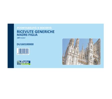 Blocco ricevute generiche madre figlia - 100 pagine - 10 x 21,5 cm - conf. 5 pezzi - Data Ufficio - DU160100000 - 90873A - DMwebShop