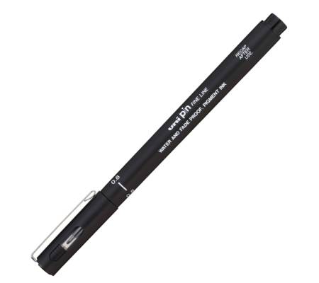 Pin fineliner - punta 0,8 mm - nero - conf. 12 pezzi - Uni Mitsubishi - M PIN108 N - 4902778915448 - DMwebShop