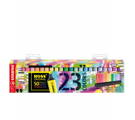 Evidenziatori Boss Original - colori assortiti fluo + pastel - deskset 23 pezzi - Stabilo - 7023-01-5 - 4006381565936 - DMwebShop