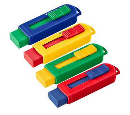 Gomma a scorrimento eraser - involucro colori vivaci assortiti - conf. 12 pezzi - Staedtler - 525 PS1 S - 4007817525180 - DMwebShop