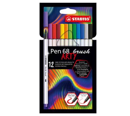 Pennarelli Pen 68 Brush Arty Line 568/18 - colori assortiti - astuccio 18 pezzi - Stabilo - 568/18-21-20 - 4006381566940 - DMwebShop