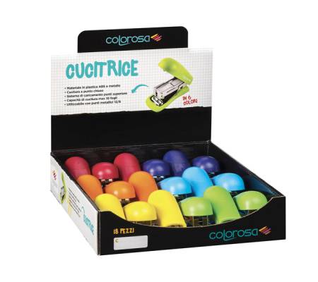 Cucitrice - ABS - colori assortiti - expo da banco 18 pezzi - Colorosa - 360270 - 8004428049360 - DMwebShop