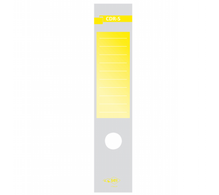Copridorso CDR S - carta autoadesiva - 7 x 34,5 cm - giallo - conf. 10 pezzi - Sei Rota 58012606