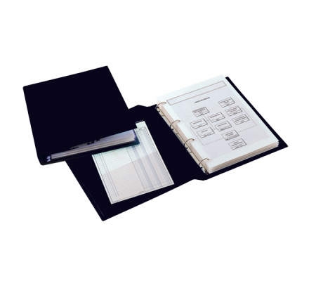 Raccoglitore Sanremo 2000 - 4 anelli a D - Ø 30 mm - dorso 4 cm - 22 x 30 cm - nero - Sei Rota 34308410
