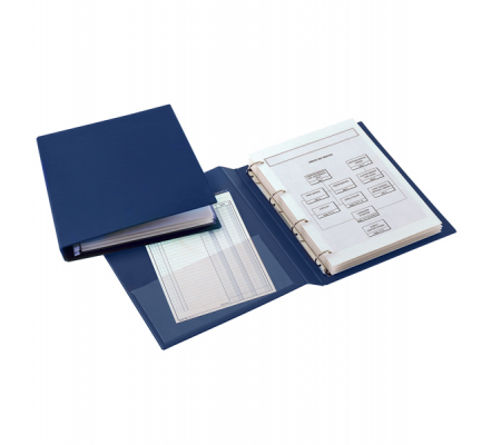 Raccoglitore Sanremo 2000 - 4 anelli a D - Ø 25 mm - dorso 4 cm - 25 x 35 cm - blu - Sei Rota 34253507