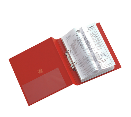 Raccoglitore Stelvio - 2 anelli tondi 25 mm - dorso 3 cm - 15 x 21 cm - rosso - Sei Rota 35255212