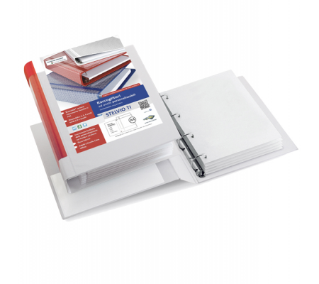 Raccoglitore personalizzabile Stelvio TI - 4 anelli a D - Ø 17 mm - dorso 3 cm - 22 x 30 cm - bianco - Sei Rota 36174601