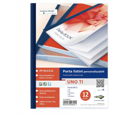 Portalistini personalizzabile Uno TI - 15 x 21 cm - 12 buste - blu - Sei Rota - 55151207 - DMwebShop