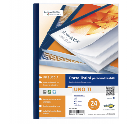 Portalistini personalizzabile Uno TI - 15 x 21 cm - 24 buste - blu - Sei Rota - 55152407 - DMwebShop