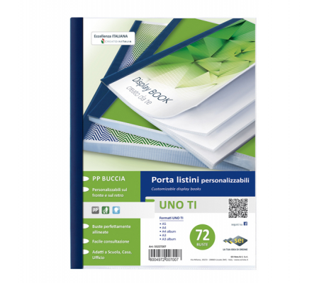 Portalistini personalizzabile Uno TI - 22 x 30 cm - 72 buste - blu - Sei Rota 55227207