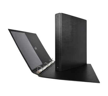 Raccoglitore Stelvio - 4 anelli tondi 16 mm - dorso 2,5 cm - 22 x 30 cm - nero - Sei Rota 36164410