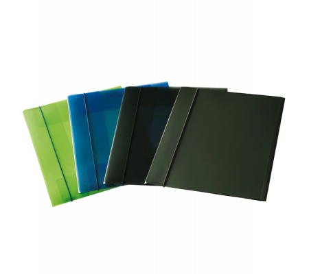 Cartellina con elastico - PPL - 3 lembi - 23,5 x 34,5 cm - trasparente verde - Fellowes U110-TV