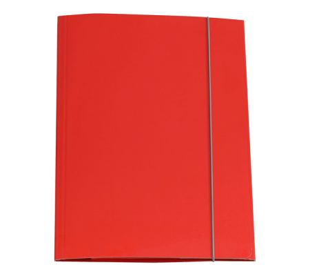 Cartellina con elastico cartone plastificato 3 lembi - 25 x 34 cm - rosso - Cart. Garda