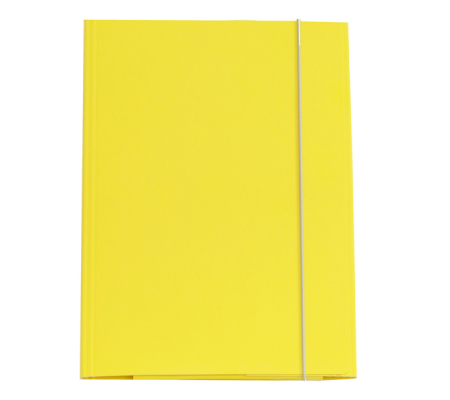 Cartellina con elastico cartone plastificato 3 lembi - 25 x 34 cm - giallo - Cart. Garda