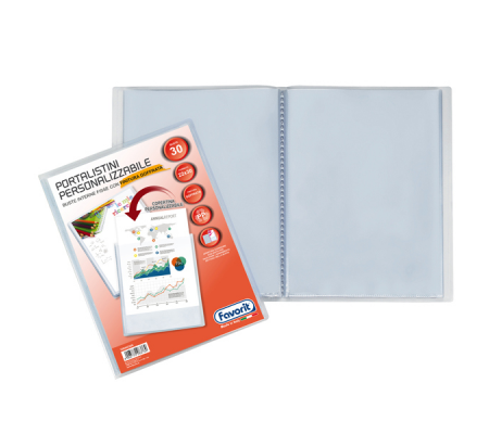 Portalistini personalizzabile Sviluppo - buccia - 22 x 30 cm - 30 buste - trasparente - Favorit 100460326