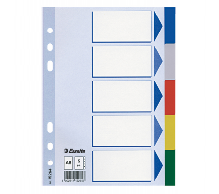Separatore - 5 tasti colorati - PPL - A5 - multicolore - Esselte - 15264 - 5902812152647 - DMwebShop