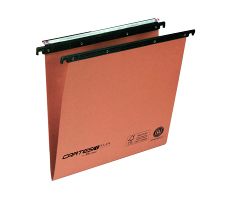 Cartella sospesa Cartesio Plus - cassetto - interasse 39 cm - fondo V - 37 x 25 cm - arancio - Bertesi