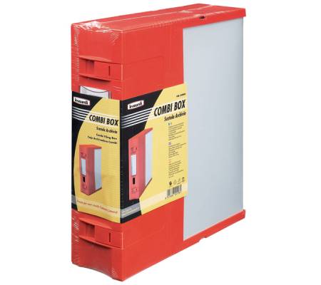 Scatola archivio Combi Box E600 - dorso 9 cm - 29,8 x 36,2 cm - rosso - Fellowes - E600RO - 8015687021981 - DMwebShop
