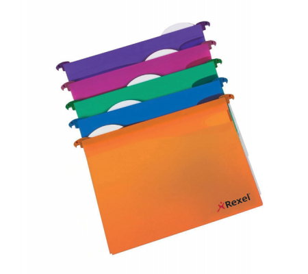 Cartelle sospese - cassetto - interasse 33 cm - fondo V - PPL - 30,7 x 24,2 cm - colori assortiti - Rexel - conf. 10 pezzi - King Mec  - 2101564 - DMwebShop