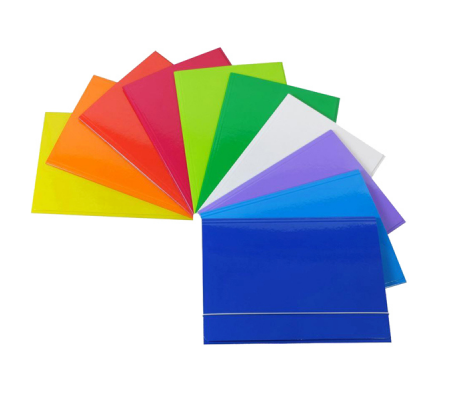 Cartellina con elastico cartone plastificato 3 lembi - 25 x 34 cm - colori assortiti - Cart. Garda