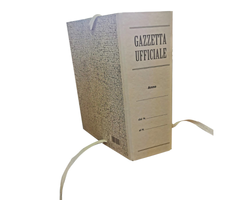 Faldone - legacci incollati - per Gazzetta Ufficiale - juta - 31 x 22 cm - dorso 10 cm - paglia - Brefiocart 0202207