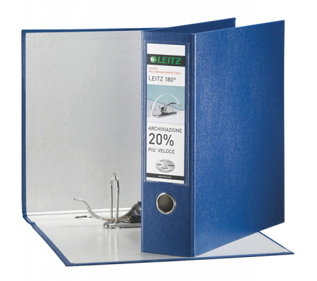 Registratore 180 G65 - dorso 8 cm - protocollo 23 x 33 cm - blu - Leitz 390765050