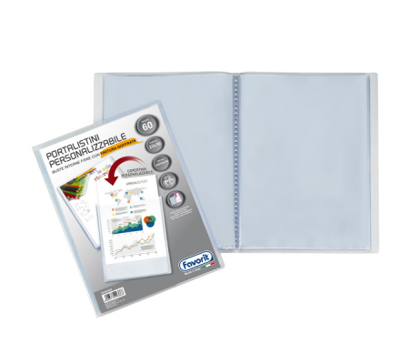 Portalistini personalizzabile Sviluppo - buccia - 22 x 30 cm - 60 buste - trasparente - Favorit 100460329