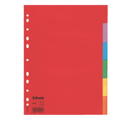 Separatore Economy - 6 tasti - cartoncino colorato 160 gr - A4 - multicolore - Esselte - 100200 - 5902812100204 - DMwebShop