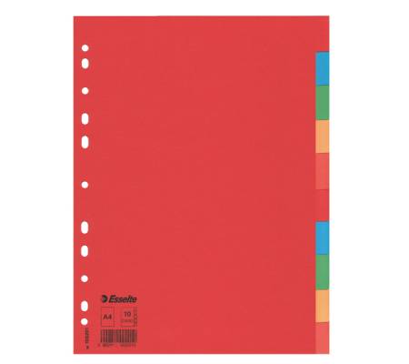 Separatore Economy - 10 tasti - cartoncino colorato 160 gr - A4 - multicolore - Esselte - 100201 - 5902812002010 - DMwebShop