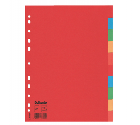 Separatore Economy - 10 tasti - cartoncino colorato 160 gr - A4 - multicolore - Esselte - 100201 - 5902812002010 - DMwebShop
