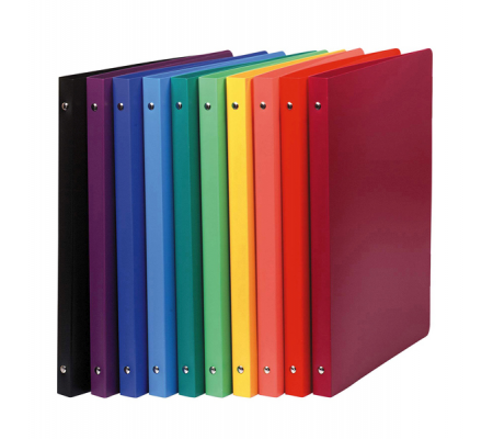 Raccoglitore - 4 anelli tondi 30 mm - PPL opaco - dorso 4 cm - 22 x 30 cm - colori assortiti - Exacompta 51699E