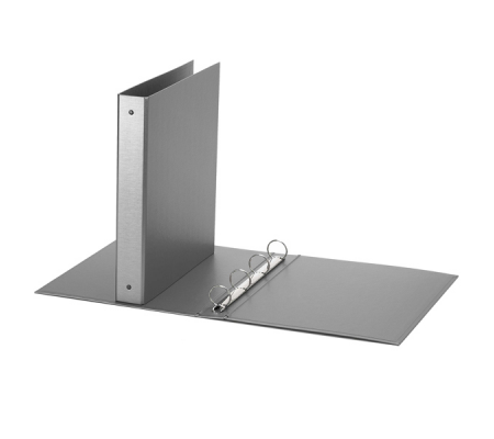 Raccoglitore Europa - 4 anelli tondi 30 mm - dorso 4 cm - 22 x 30 cm - grigio metallizzato - Favorit 400051151