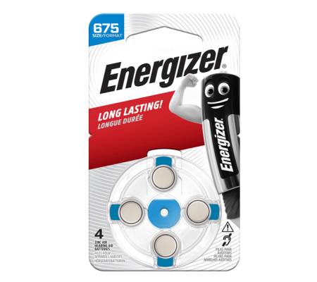 Pile per apparecchi acustici 675 Zinc Air - blister 4 pezzi - Energizer - E300818800 - 7638900349252 - DMwebShop