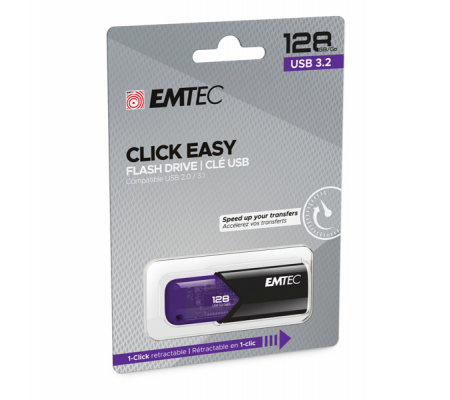 Memoria USB B110 USB 3.2 ClickeEasy - viola - 128 Gb - Emtec - ECMMD128GB113 - 3126170173188 - DMwebShop