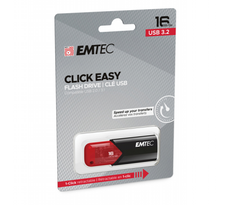 Memoria USB B110 USB 3.2 ClickeEasy - rosso - 16 Gb - Emtec - ECMMD16GB113 - 3126170173096 - DMwebShop