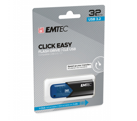 Memoria USB B110 USB 3.2 ClickeEasy - blu - 32 Gb - Emtec - ECMMD32GB113 - 3126170173126 - DMwebShop